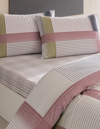 Taç Zyra Ranforce Çift Kişilik Nevresim Takımı Pembe