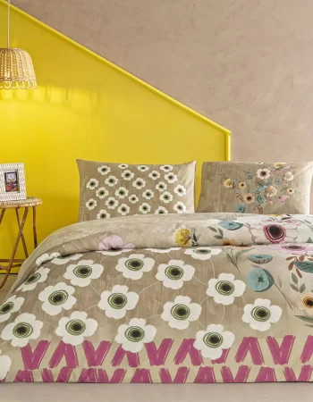 Taç Blyss Ranforce Çift Kişilik Nevresim Takımı Bej