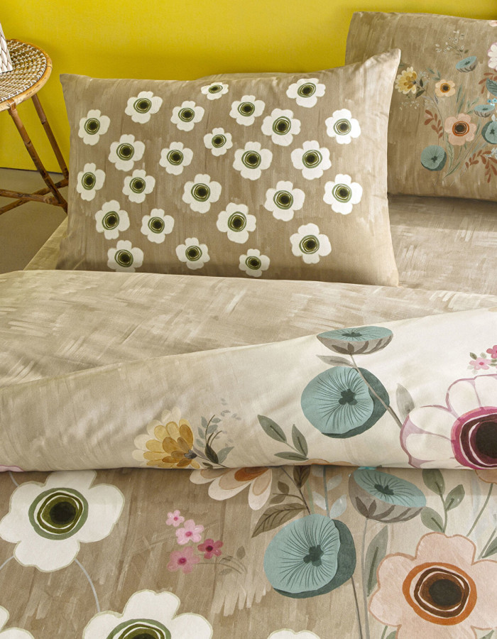 Taç Blyss Ranforce Çift Kişilik Nevresim Takımı Bej