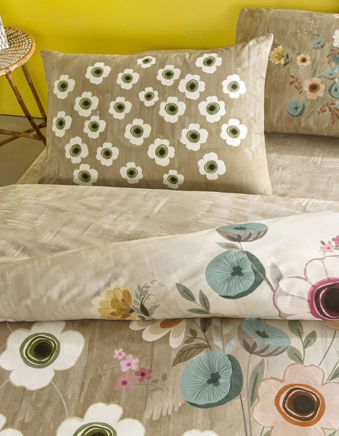 Taç Blyss Ranforce Çift Kişilik Nevresim Takımı Bej