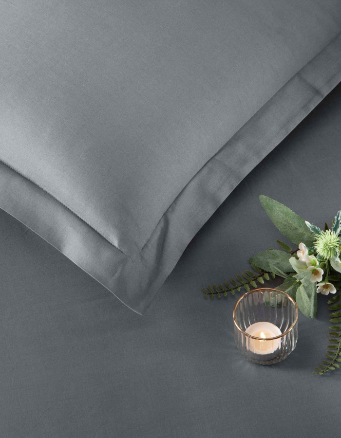 Taç Basic Saten Çift Kişilik Nevresim Takımı Antrasit