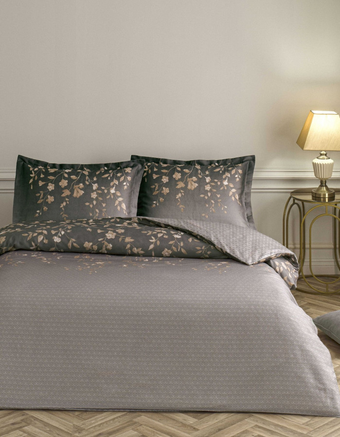 Taç Elaris Saten Çift Kişilik Nevresim Takımı Vizon