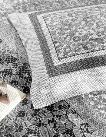 Taç Amelia Saten Çift Kişilik Nevresim Takımı Siyah