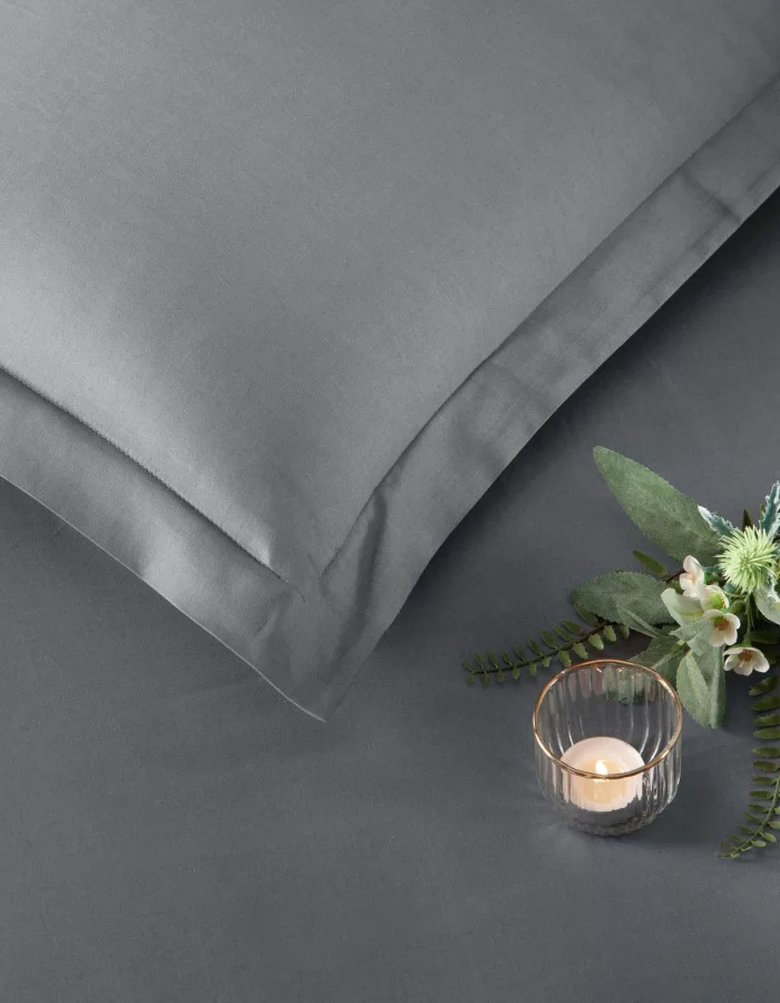 Taç Basic Saten Çift Kişilik Nevresim Takımı Antrasit