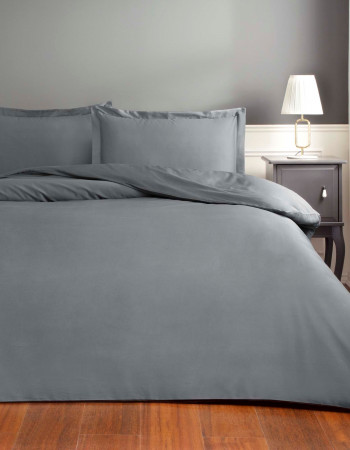 Taç Basic Saten Çift Kişilik Nevresim Takımı Antrasit