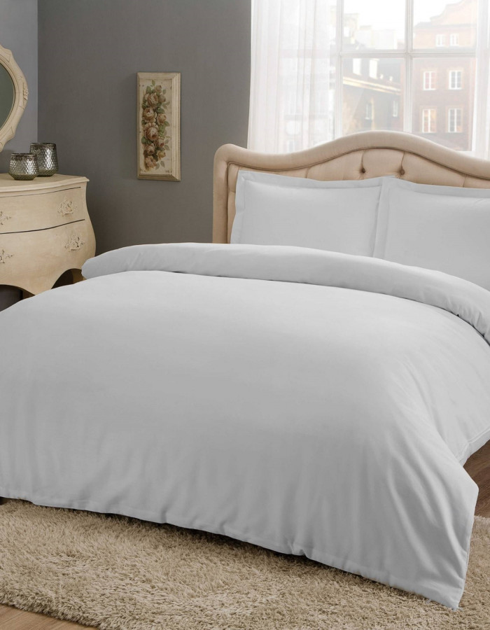 Taç Basic Saten Çift Kişilik Nevresim Takımı Gri