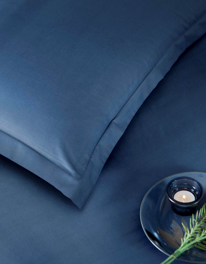 Taç Basic Saten Çift Kişilik Nevresim Takımı Lacivert
