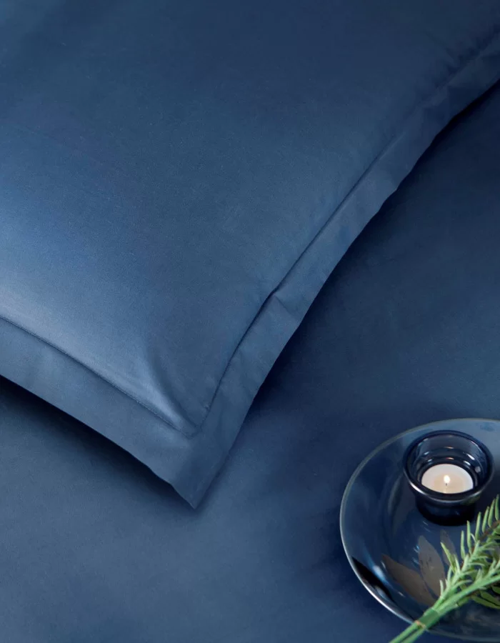 Taç Basic Saten Çift Kişilik Nevresim Takımı Lacivert