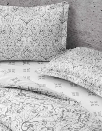 Taç Cassandra Saten Çift Kişilik Nevresim Takımı Gri