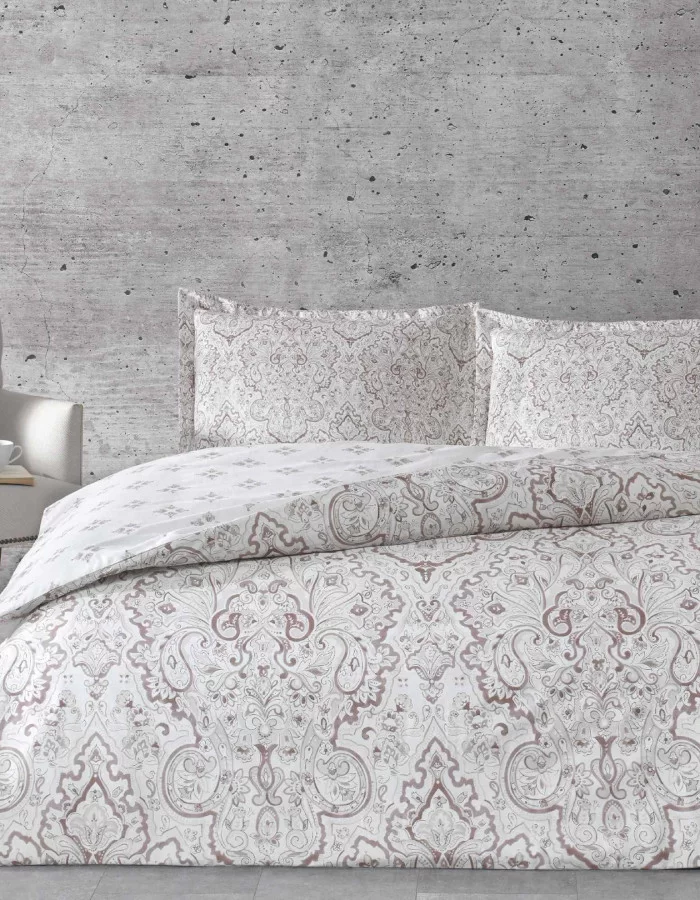 Taç Cassandra Saten Çift Kişilik Nevresim Takımı Mürdüm