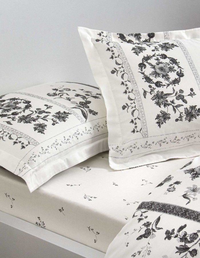 Taç Clymena Saten Çift Kişilik Nevresim Takımı Beyaz