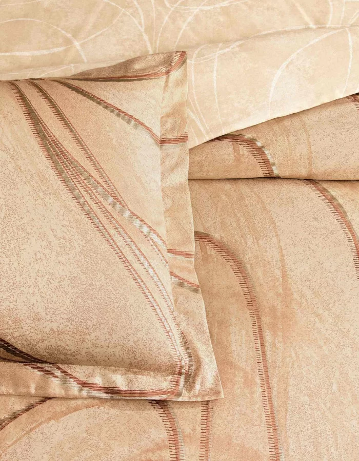 Taç Elisandra Saten Çift Kişilik Nevresim Takımı Bakır