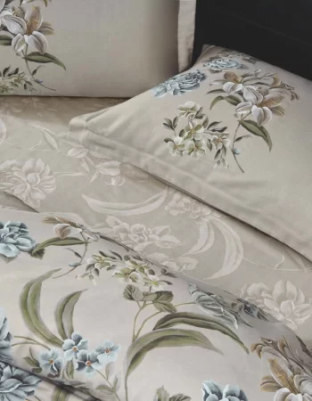 Taç Elodie Saten Çift Kişilik Nevresim Takımı Bej