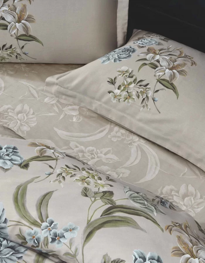 Taç Elodie Saten Çift Kişilik Nevresim Takımı Bej