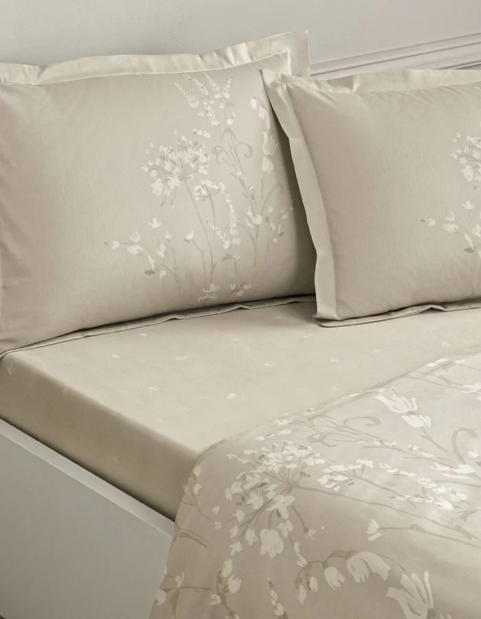 Taç Glint Saten Çift Kişilik Nevresim Takımı Taş