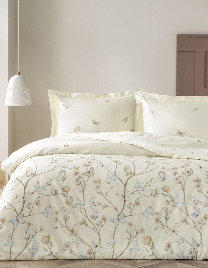 Taç Lesly Saten Çift Kişilik Nevresim Takımı Krem