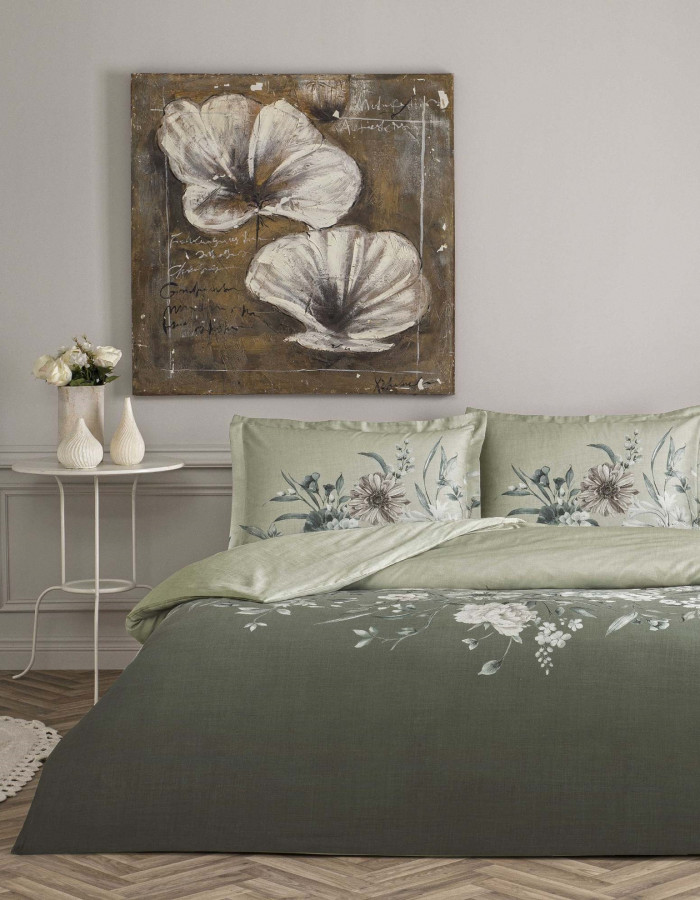 Taç Nurell Saten Çift Kişilik Nevresim Takımı Gri