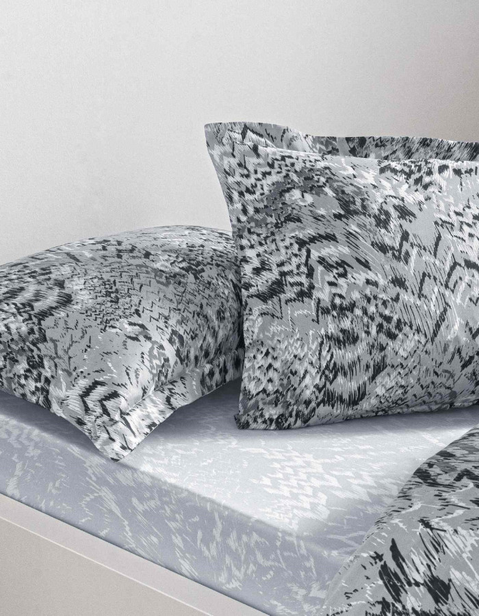 Taç Ornıva Saten Çift Kişilik Nevresim Takımı Gri