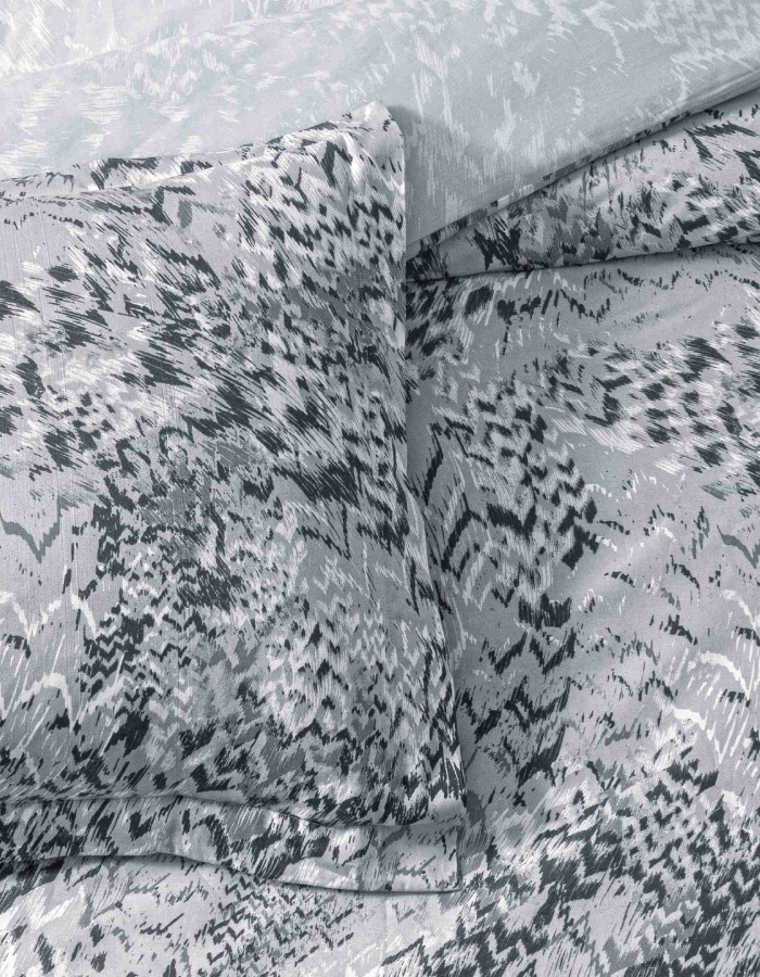 Taç Ornıva Saten Çift Kişilik Nevresim Takımı Gri