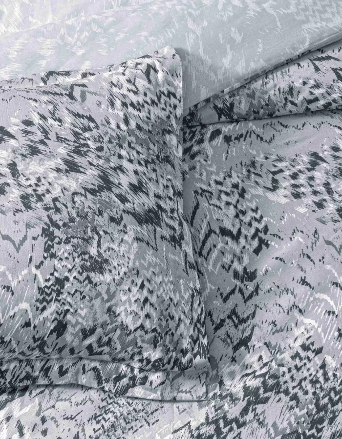 Taç Ornıva Saten Çift Kişilik Nevresim Takımı Gri