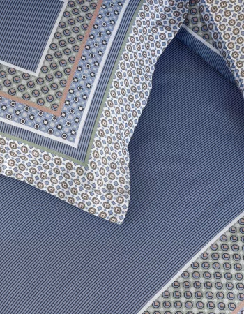 Taç Serenya Saten Çift Kişilik Nevresim Takımı Mavi