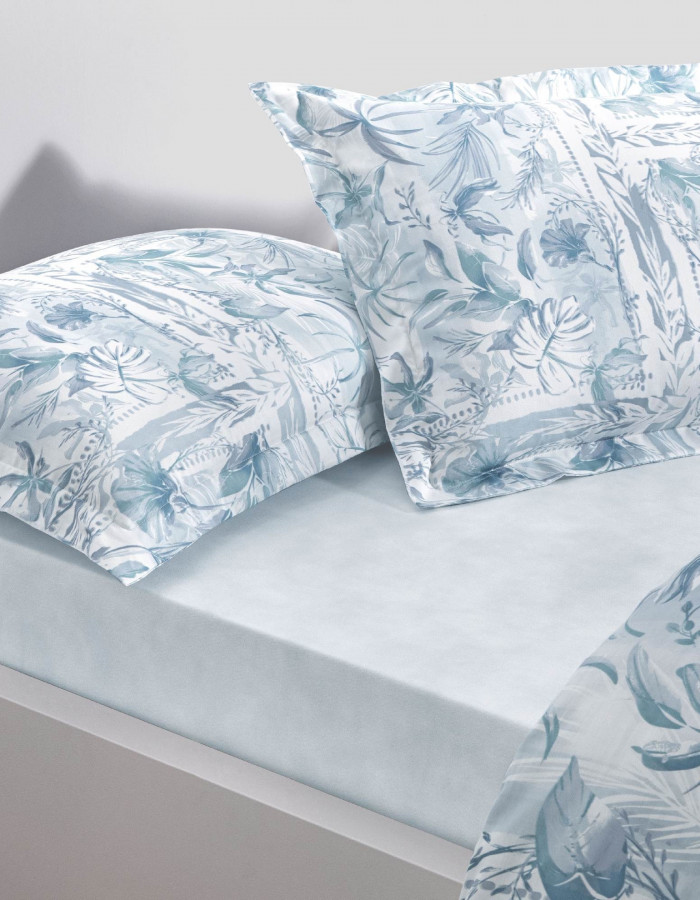 Taç Velora Saten Çift Kişilik Nevresim Takımı Mavi