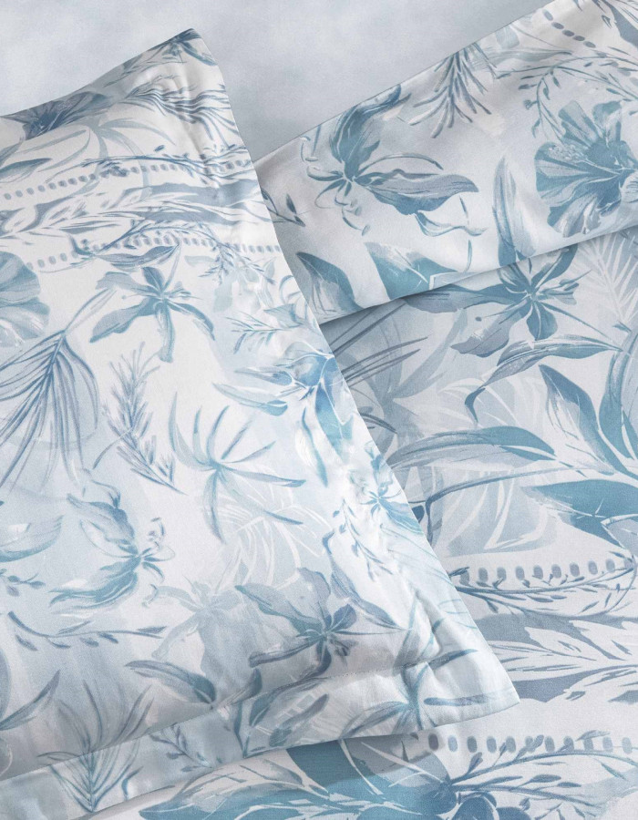 Taç Velora Saten Çift Kişilik Nevresim Takımı Mavi