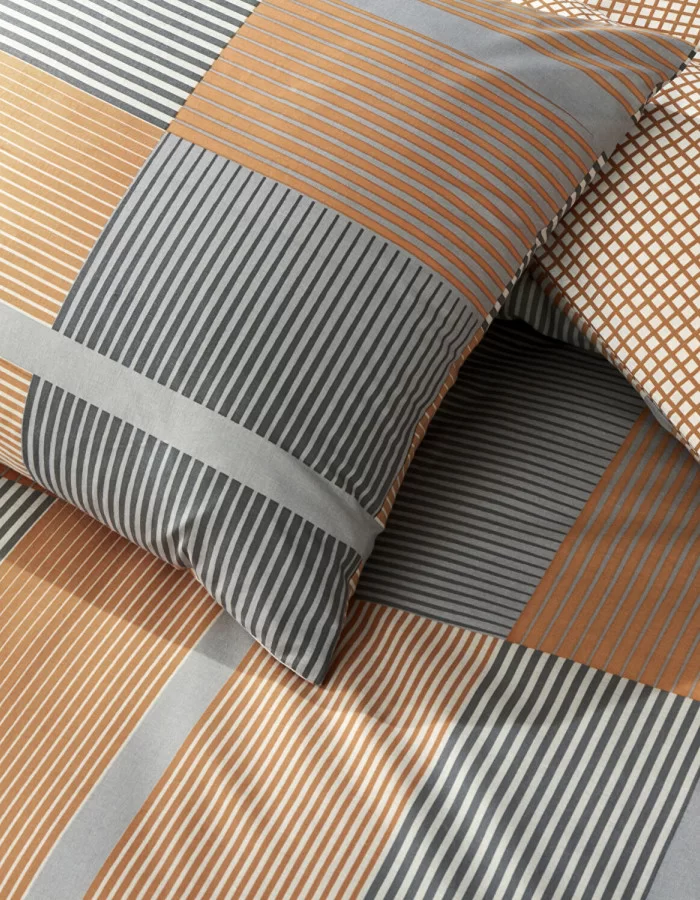 Taç Miles Ranforce Çift Kişilik Nevresim Takımı Turuncu