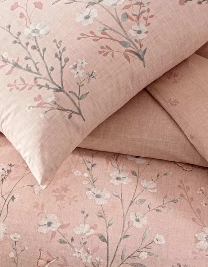 Taç Fiona Ranforce Çift Kişilik Nevresim Takımı Gül Kurusu