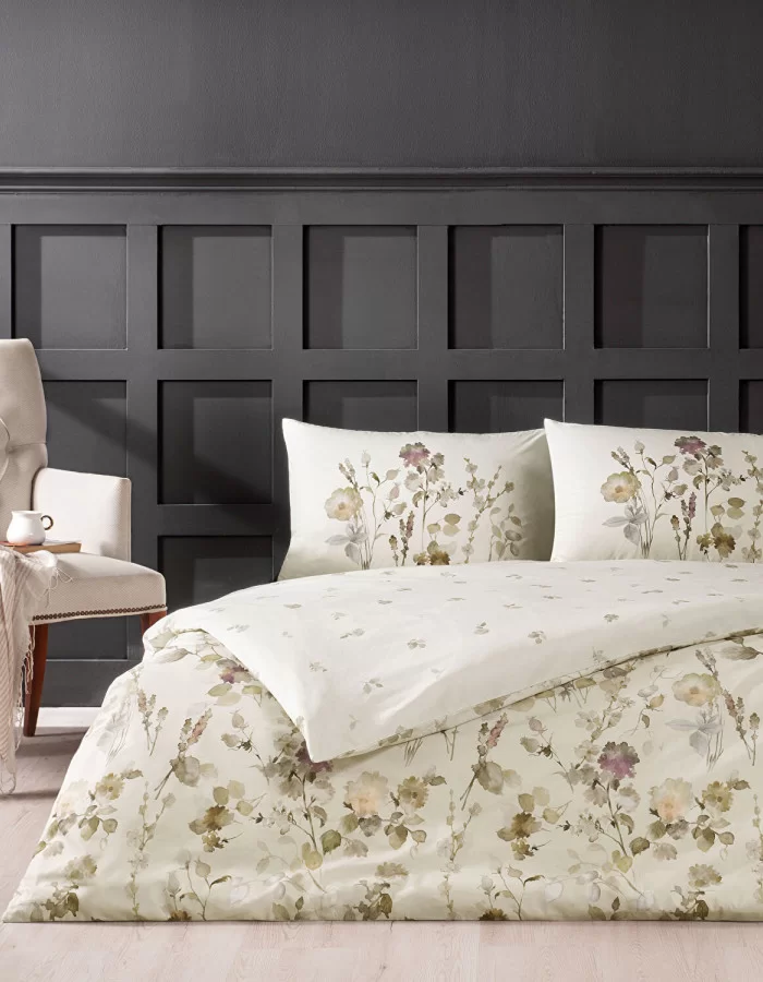 Taç Nina Ranforce Çift Kişilik Nevresim Takımı Bej