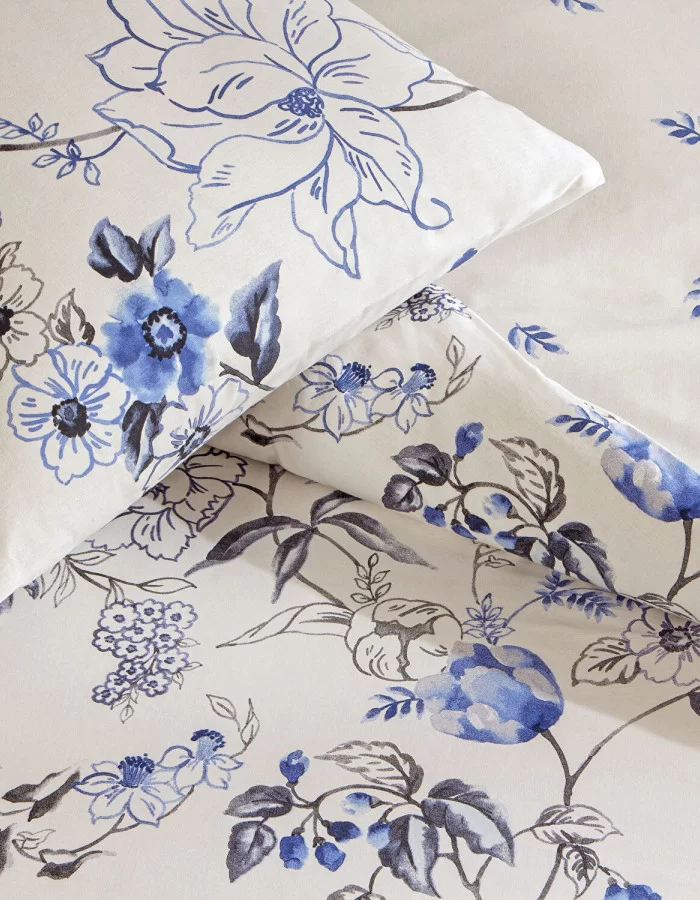 Taç Luna Ranforce Çift Kişilik Nevresim Takımı Mavi