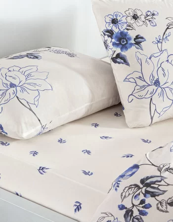 Taç Luna Ranforce Çift Kişilik Nevresim Takımı Mavi