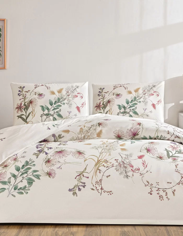 Taç Elowen Ranforce Çift Kişilik Nevresim Takımı Yeşil