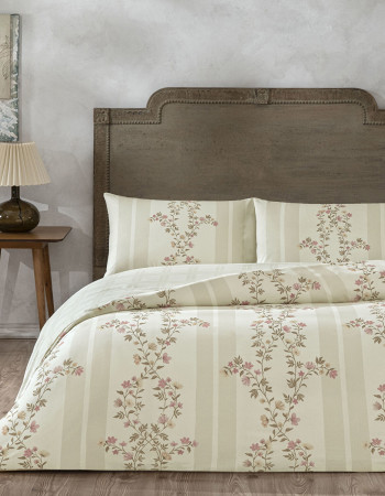 Taç Mirelune Ranforce Çift Kişilik Nevresim Takımı Bej