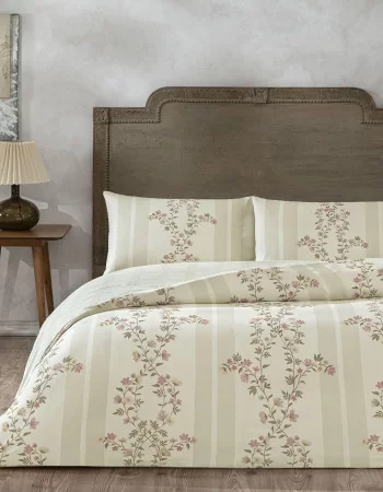 Taç Mirelune Ranforce Çift Kişilik Nevresim Takımı Bej