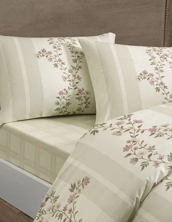 Taç Mirelune Ranforce Çift Kişilik Nevresim Takımı Bej