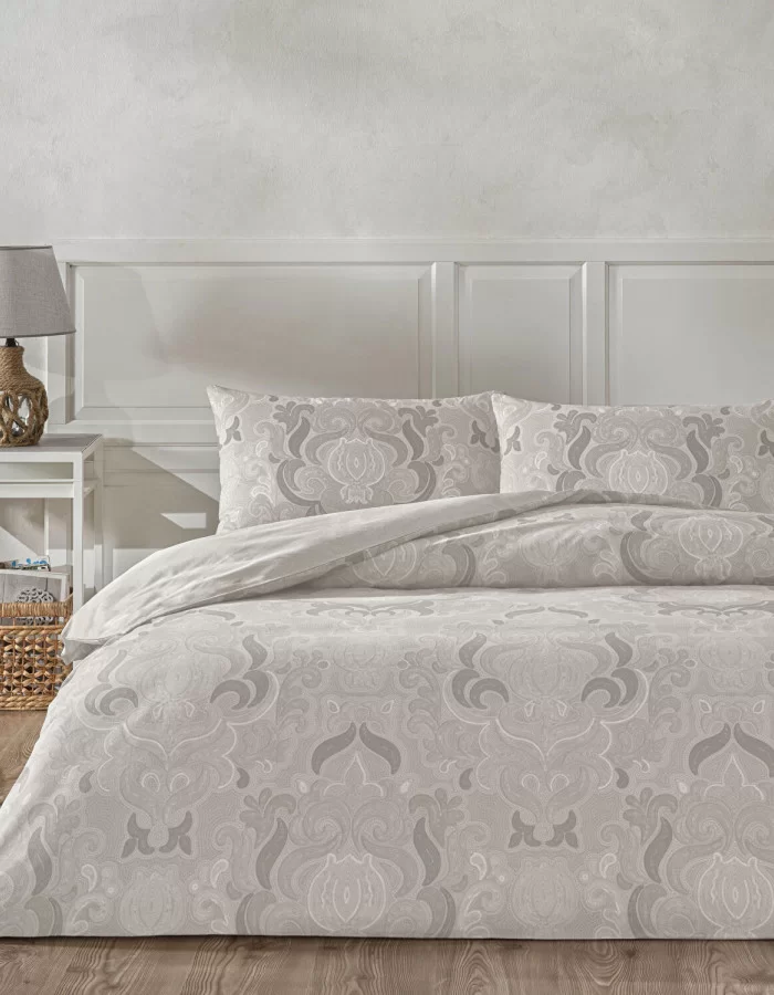 Taç Norellia Ranforce Çift Kişilik Nevresim Takımı Gri