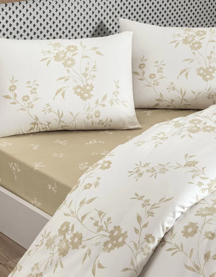 Taç Vellise Ranforce Çift Kişilik Nevresim Takımı Beyaz