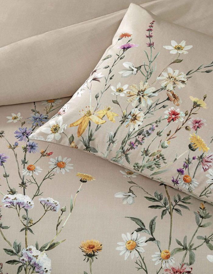 Taç Lunel Ranforce Çift Kişilik Nevresim Takımı Bej