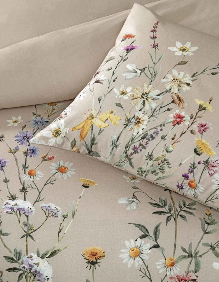 Taç Lunel Ranforce Çift Kişilik Nevresim Takımı Bej