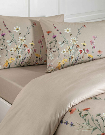 Taç Lunel Ranforce Çift Kişilik Nevresim Takımı Bej