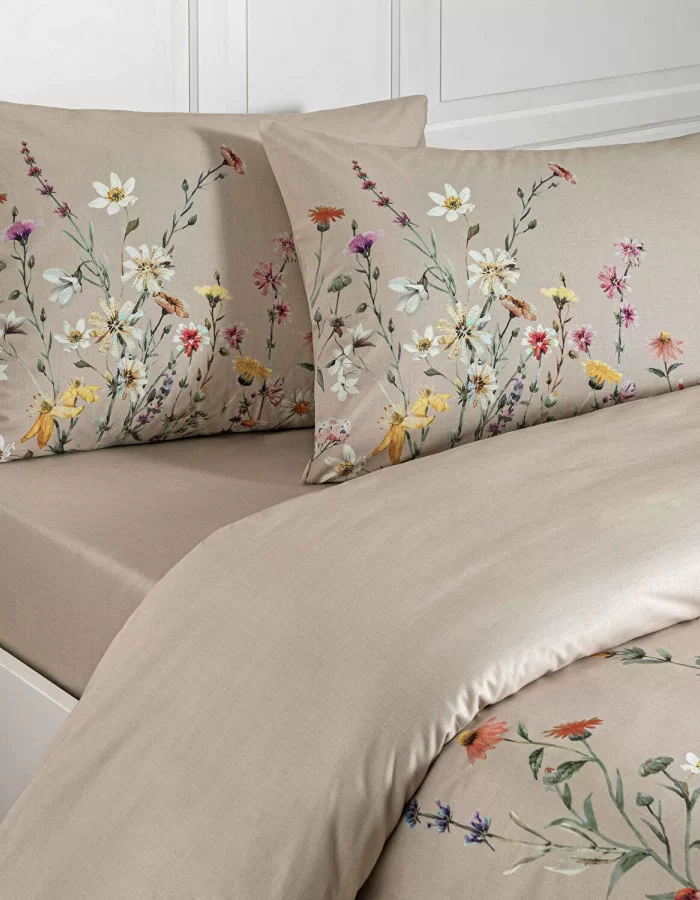 Taç Lunel Ranforce Çift Kişilik Nevresim Takımı Bej