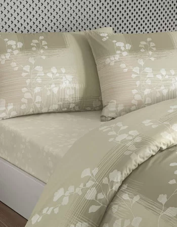 Taç İlra Ranforce Çift Kişilik Nevresim Takımı Bej