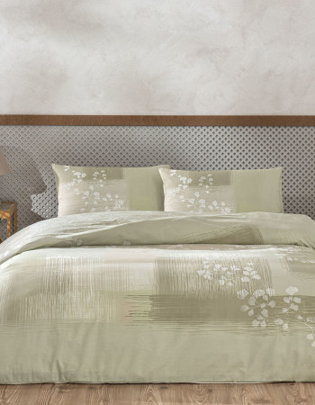 Taç İlra Ranforce Çift Kişilik Nevresim Takımı Bej