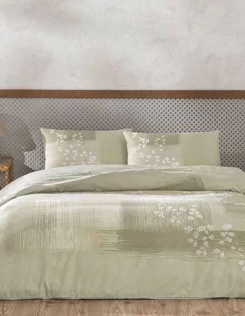 Taç İlra Ranforce Çift Kişilik Nevresim Takımı Bej