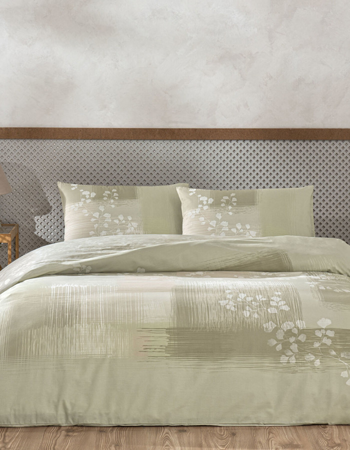 Taç İlra Ranforce Çift Kişilik Nevresim Takımı Bej