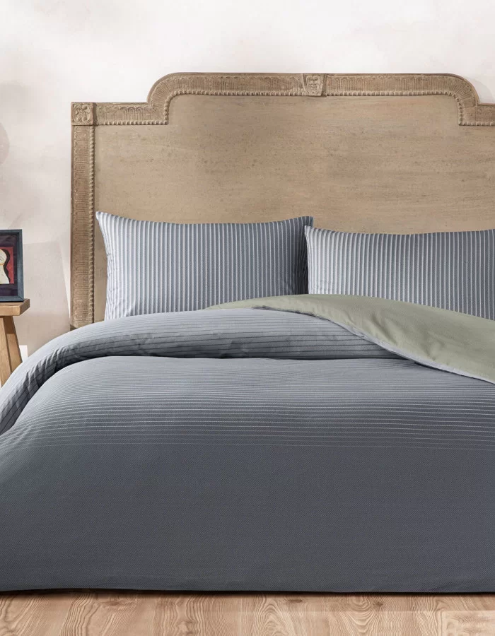 Taç Marwen Ranforce Çift Kişilik Nevresim Takımı Lacivert