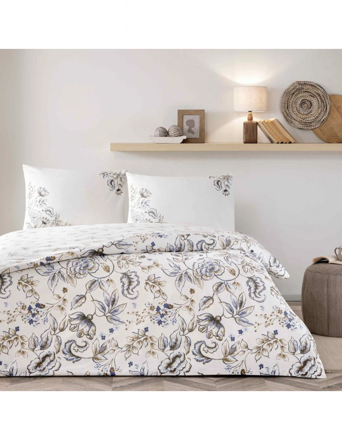 Taç Norah Ranforce Çift Kişilik Nevresim Takımı Kahve