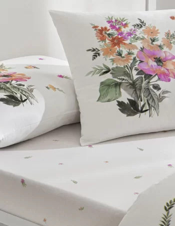 Taç Petunia Ranforce Çift Kişilik Throwlu Nevresim Seti Pembe (2025 Anneler Günü Özel Nevresimi)