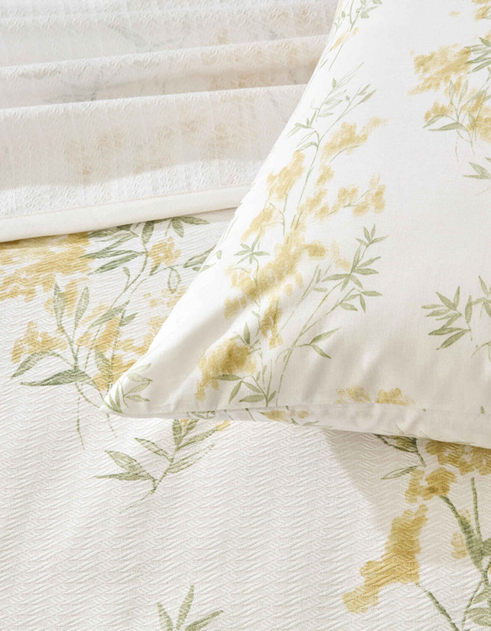 Taç Avielle Çift Kişilik Pike Takımı Sarı